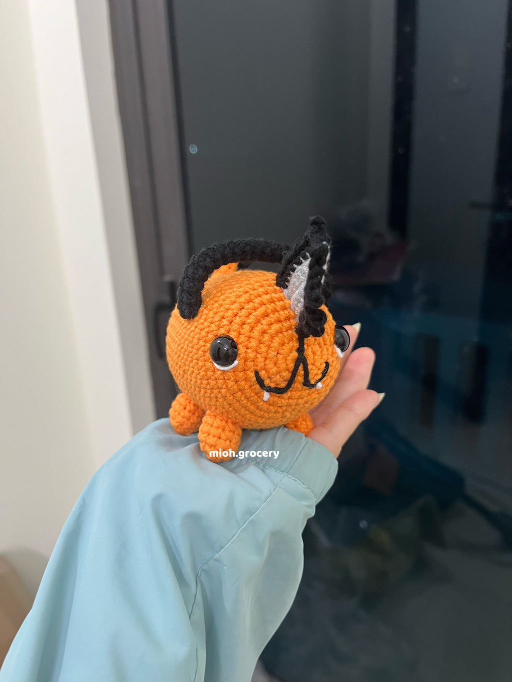 Orange Chainsaw Dog Plush And Keychain