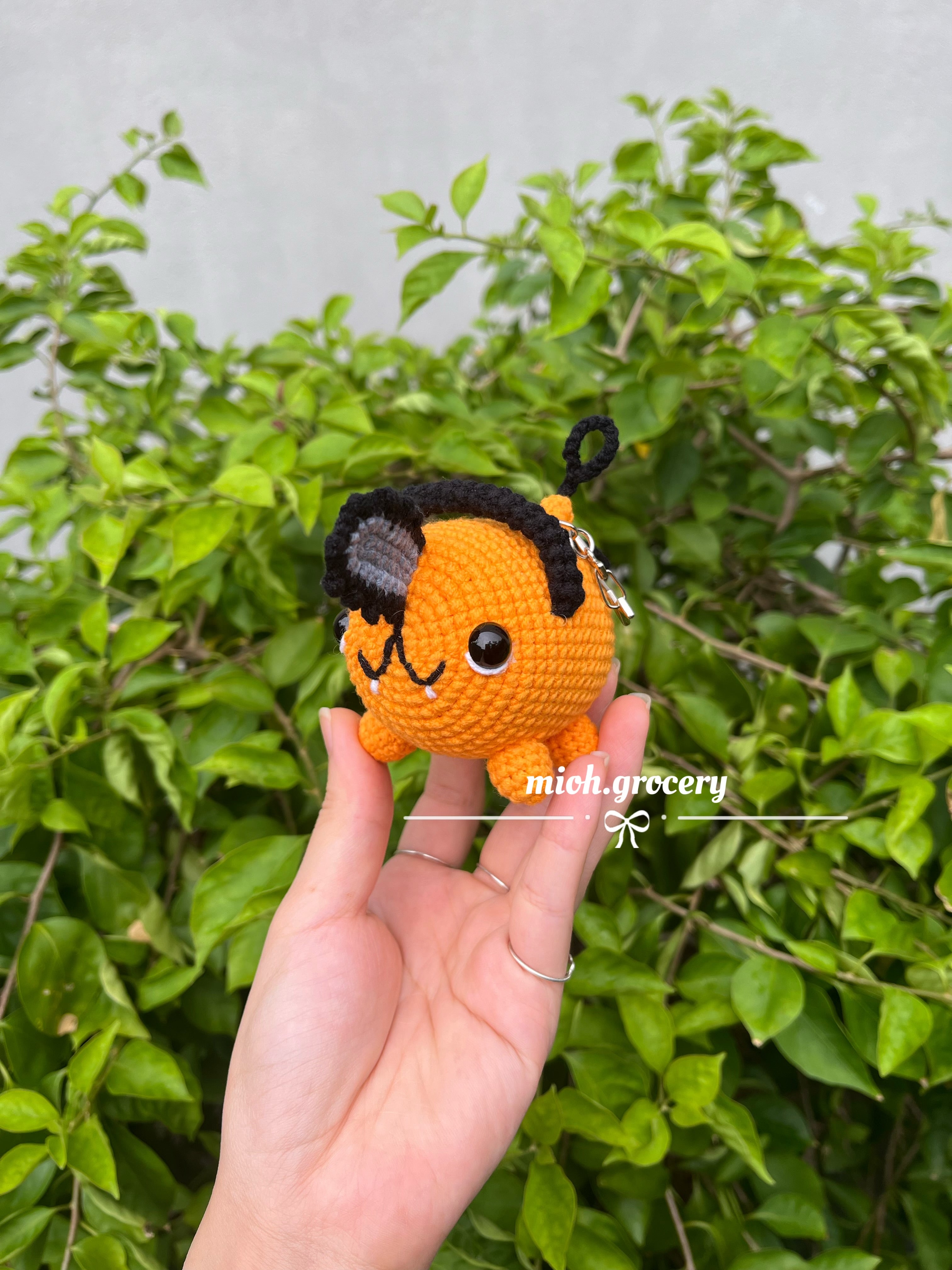 Orange Chainsaw Dog Plush And Keychain