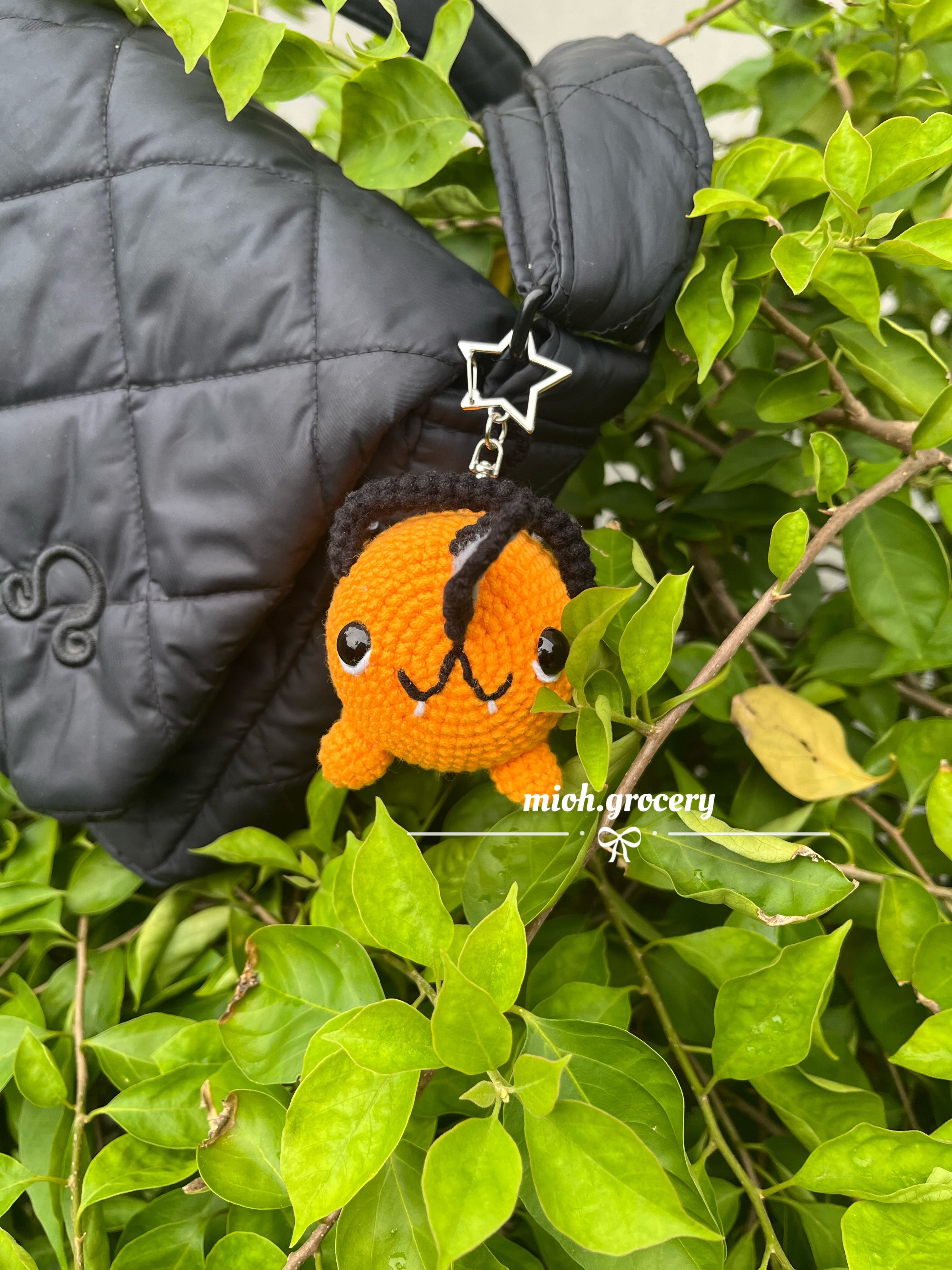 Orange Chainsaw Dog Plush And Keychain
