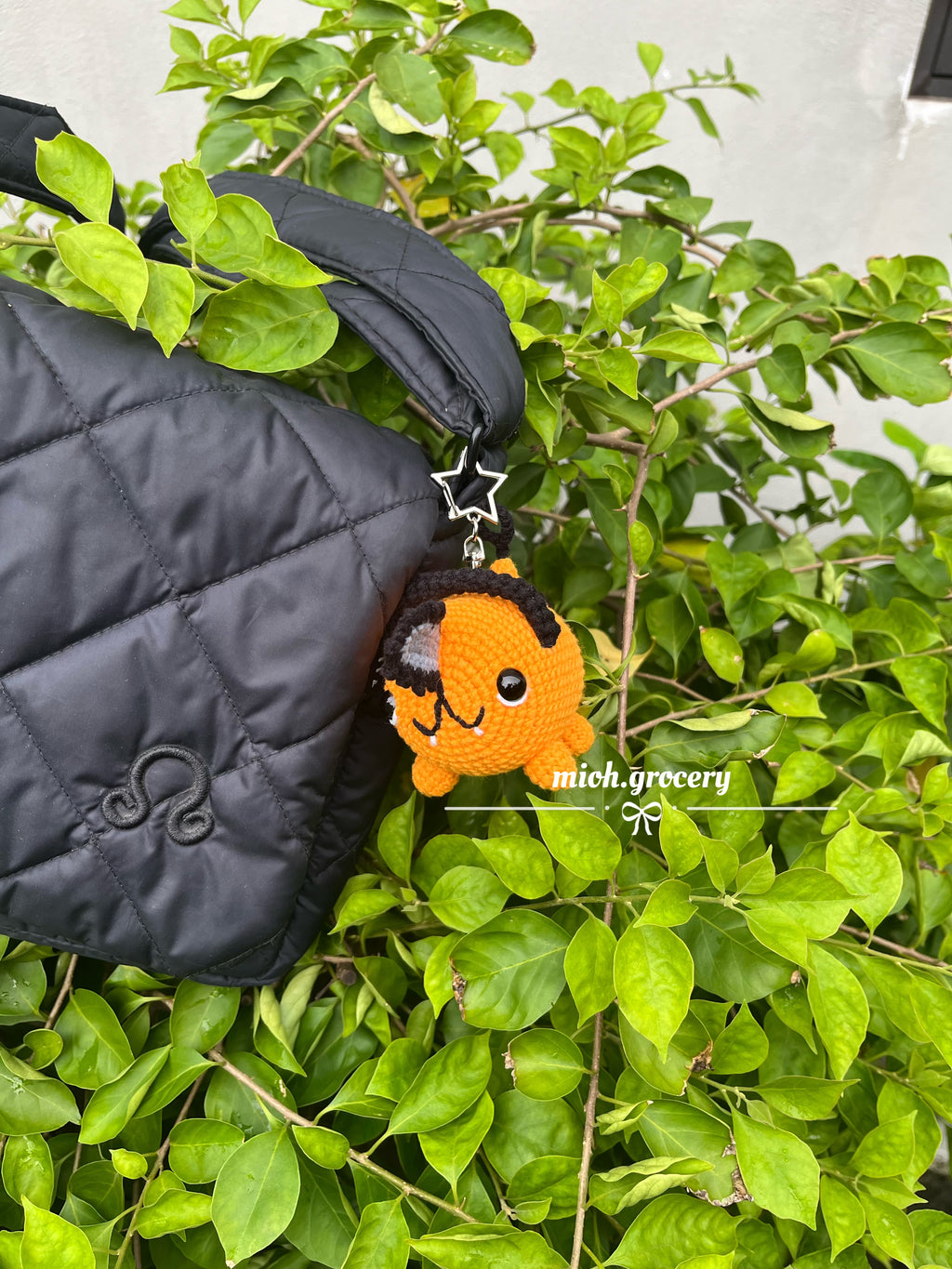 Orange Chainsaw Dog Plush And Keychain