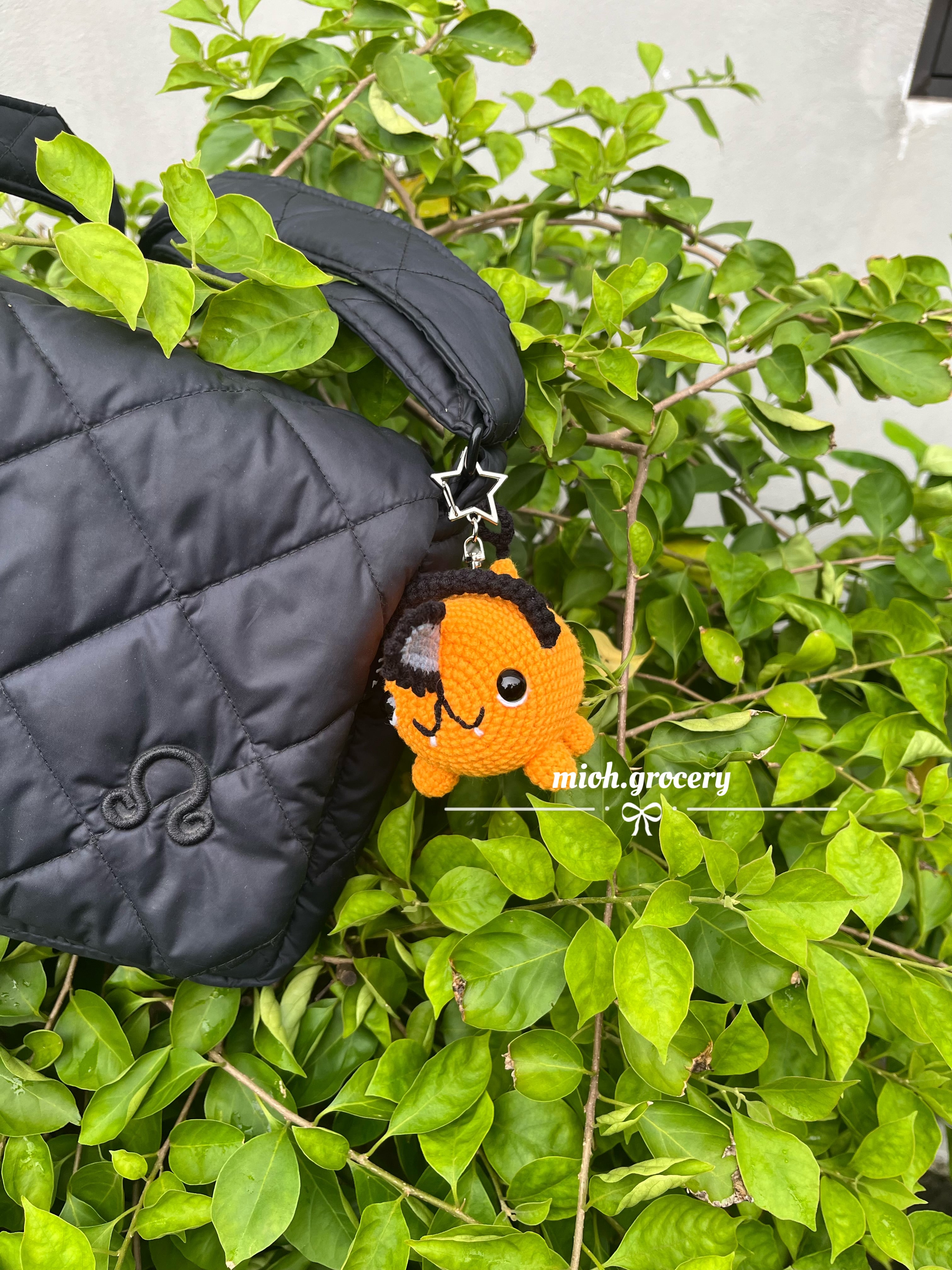 Orange Chainsaw Dog Plush And Keychain